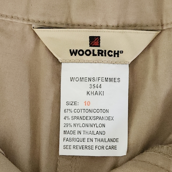 WOOLRICH Women's Khaki Stretch Walking Shorts size 10 - Picture 6 of 10